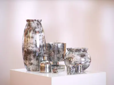 Decorative vases set HG2 3D model