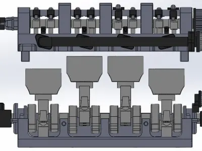 3D Printable Inline 4 Car Engine Model 3D print model