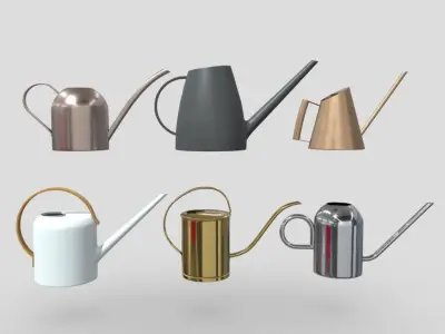 Watering Can Pack Low-poly 3D model
