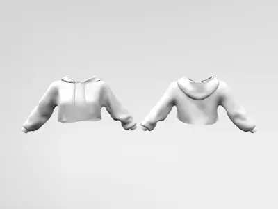 Cropped Hoodie Low-poly 3D model