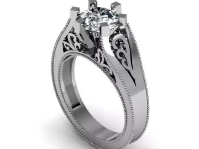 solitaire ring 3d 3D print model