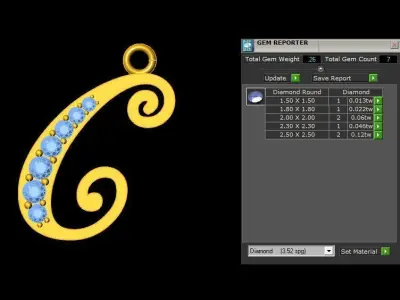 Alphabet V1 Font Style Pendant C 3D print model