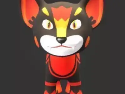Lion Cub Low-poly 3D model