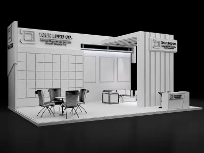  Booth Exhibition Stand a646  3D model