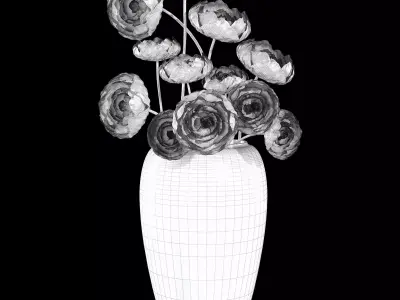 Flower in Vase  Low-poly 3D model