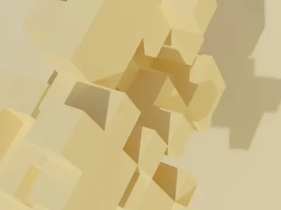 Geometric blocks V4 Low-poly 3D model