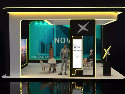 modern exhibition booth 3D model