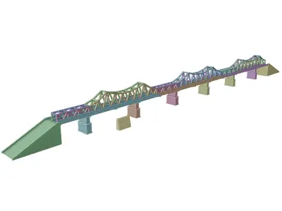 Long Bien Bridge 3D print model
