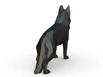 German shepherd figure 3D print model