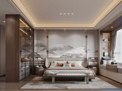  Chinese Bedroom interior 104 3D model