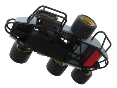Supermodified 3-to-1 race car Scale 1 to 25 3D print model
