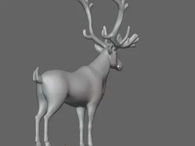 Reindeer with nice Antlers 3D model
