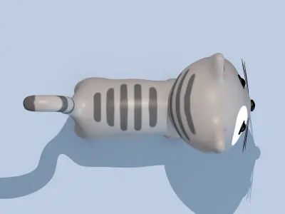Cartoon Cat Low-poly 3D model 2