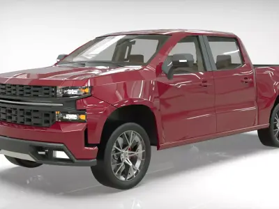 Chevy Silverado 2020 lowpoly concept Low-poly 3D model