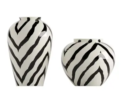 Rounded and Tall Stoneware Vase 3D model