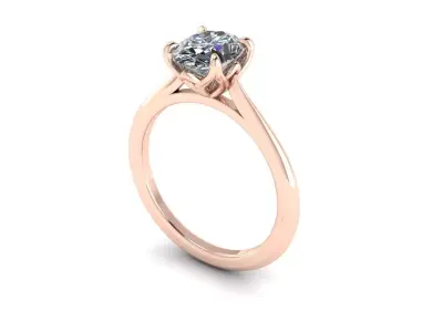 Solitaire Diamond Women Ring R5 3D print model