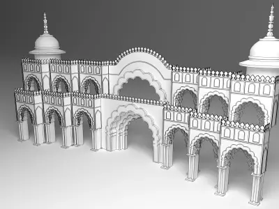 Indian Wedding Stage 3D model 3