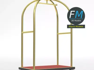 Hotel luggage cart 1 3D model
