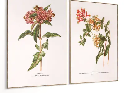 Plaster Two Photo Frame 463 Low-poly 3D model