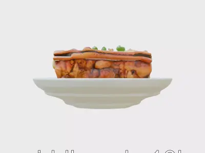 Greek Moussaka Casserole 3D Model Pack Low-poly 3D model