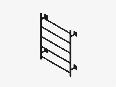 Towel Rail - Ladder - Luxury - Round - 550 - Square Plate Low-poly 3D model