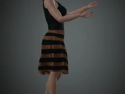 A Women Touching The Screen 3D model