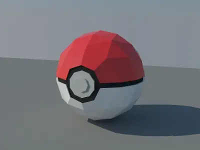 Pokemon Go Ball  Low-poly 3D model