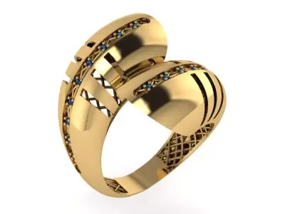 3 stone and polished rings 3D print model
