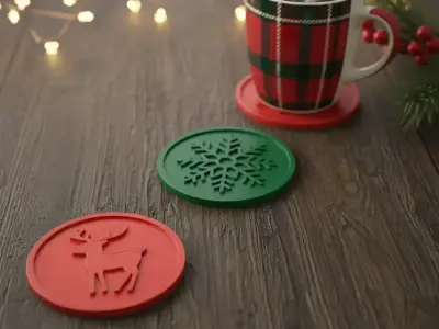 Christmas Coasters 3D print model