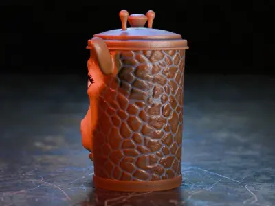 Recycle bin designed to resemble a giraffe head 3D model