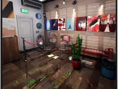 Art Gallery  Prop Package Low-poly 3D model