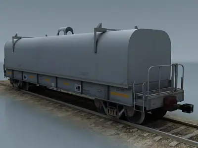 rail wagon 5 Low-poly 3D model