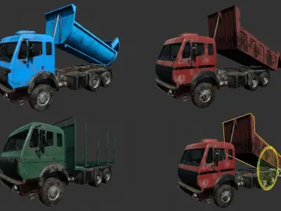 Industrial Trucks Low-poly 3D model