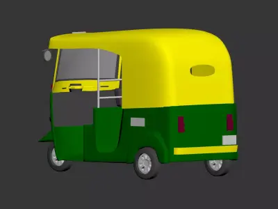 Auto Rickshaw 3D Model Low-poly 3D model