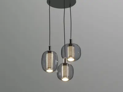 Hogvind pendant light glass metal 3D model