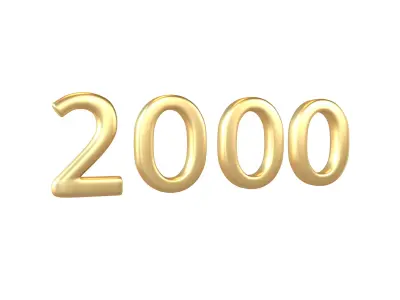 Year Number 2000 v1 002 Low-poly 3D model