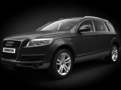 S U V Sports Utility Vehicle Audi Q7 Black Luxury Midsize Cro... 3D model
