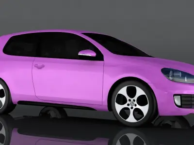Volkswagen Golf GTI MK6 Low-poly 3D model