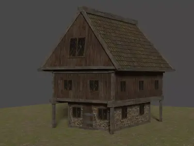 Medieval House lowPoly Free low-poly 3D model