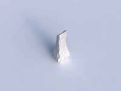 Vase top bent rectangle 2 with organic dents 3D print model