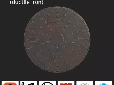 Sewer Lid - ductile iron - LOW Low-poly 3D model