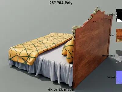LuxuryBed Low-poly 3D model