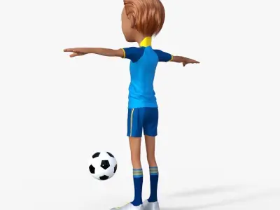 Cartoon Footballer Rigged 3D model