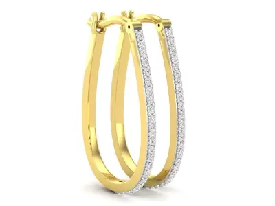 AV 718 Diamond Hoop Earrings 3D print model