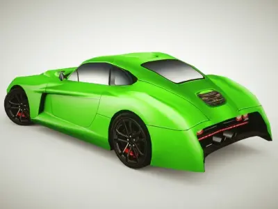 Generic Supercar v10 multicolors Low-poly 3D model