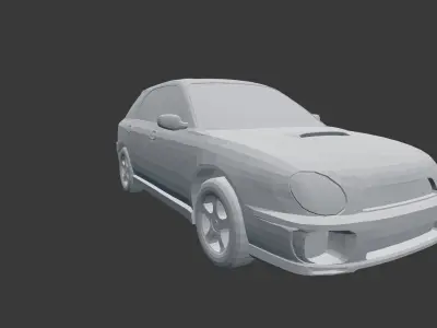 Subaru WRX Wagon 2002 3d Print STL FIle Medium Poly 3D print model