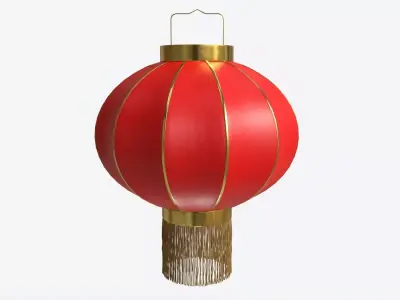 Oriental Traditional Hanging Paper Lantern 03 3D model