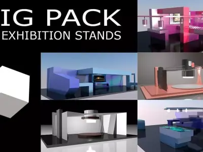 Exhibition Stands BIG PACK  Low-poly 3D model