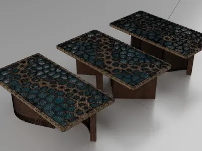 Organic Pattern Three Dining tables 3D model