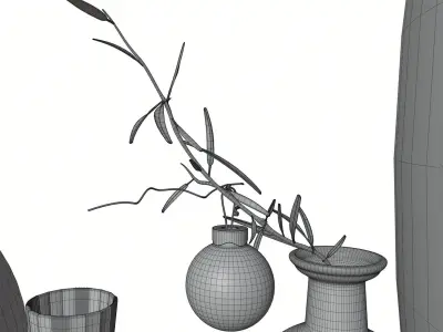 Decorative vases set HG2 3D model